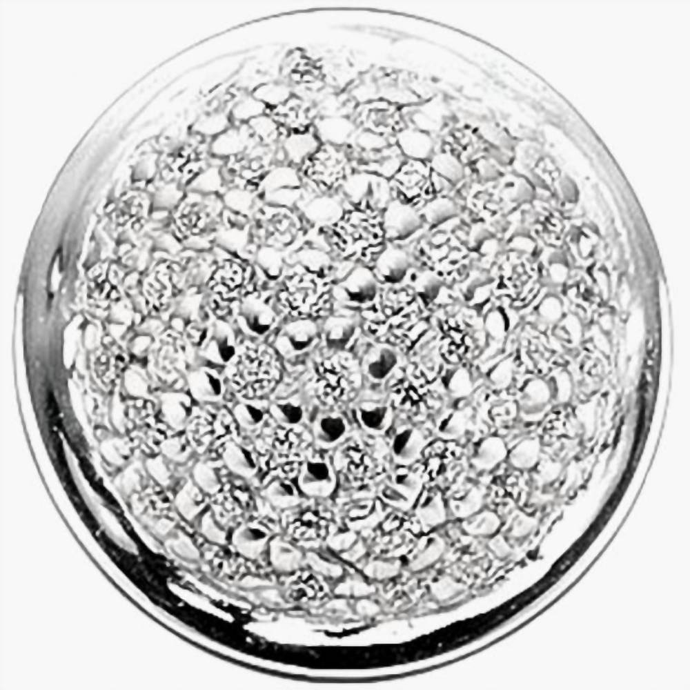 NEW STORY JEWELLERY sterling silver pave button in silver